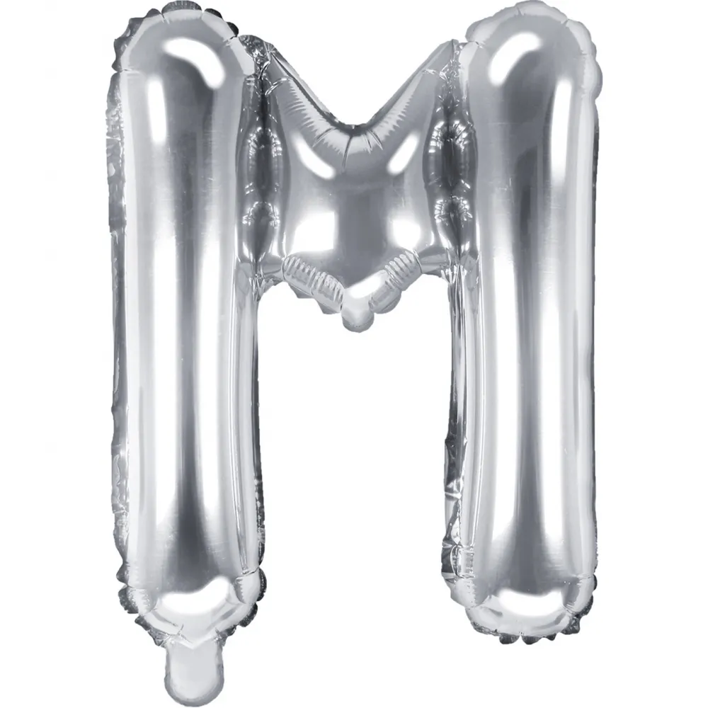 Balon Folie Litera M Argintiu 35cm FB2M-M-018