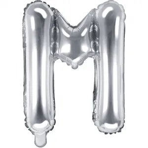 Balon Folie Litera M Argintiu 35cm FB2M-M-018