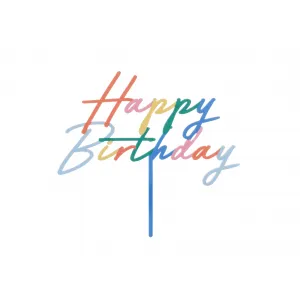 Decoratiune pentru Tort Happy Birthday Multicolor 18x16.5cm
