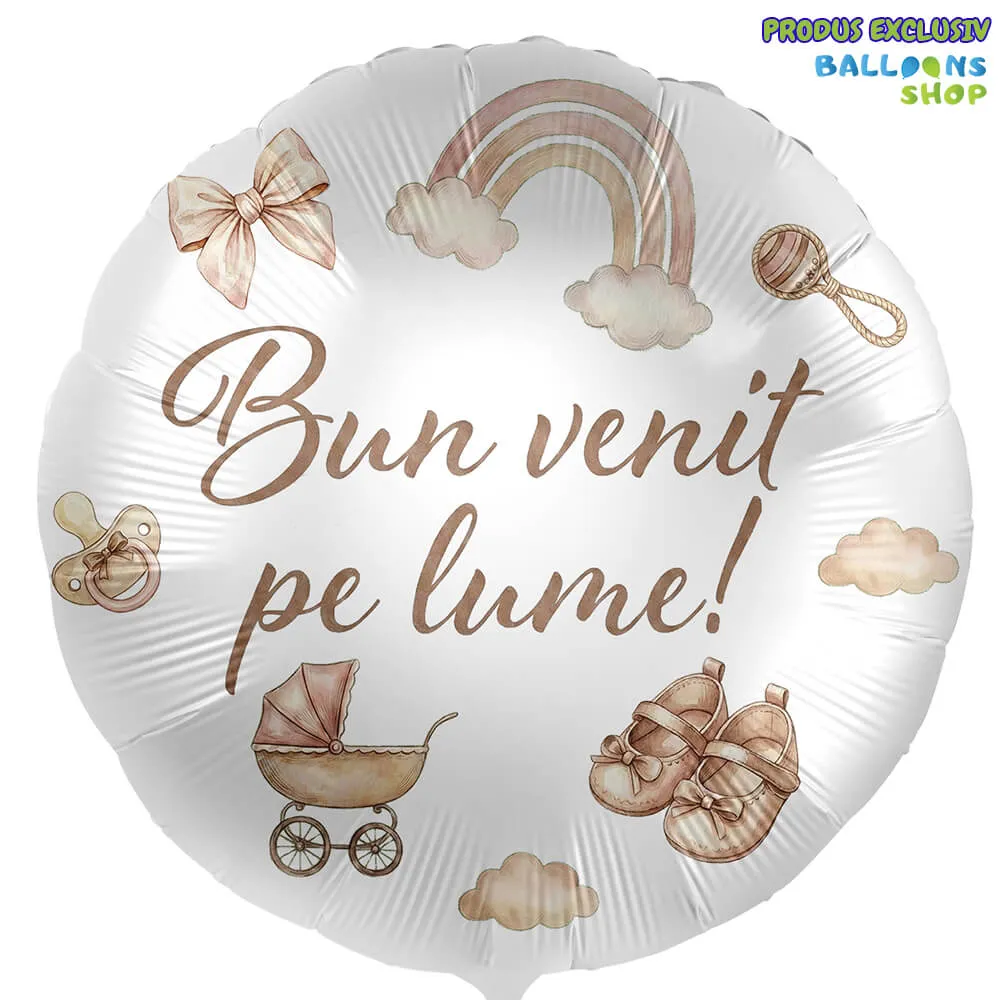 Balon Folie Bun venit pe lume! Fetita 43cm