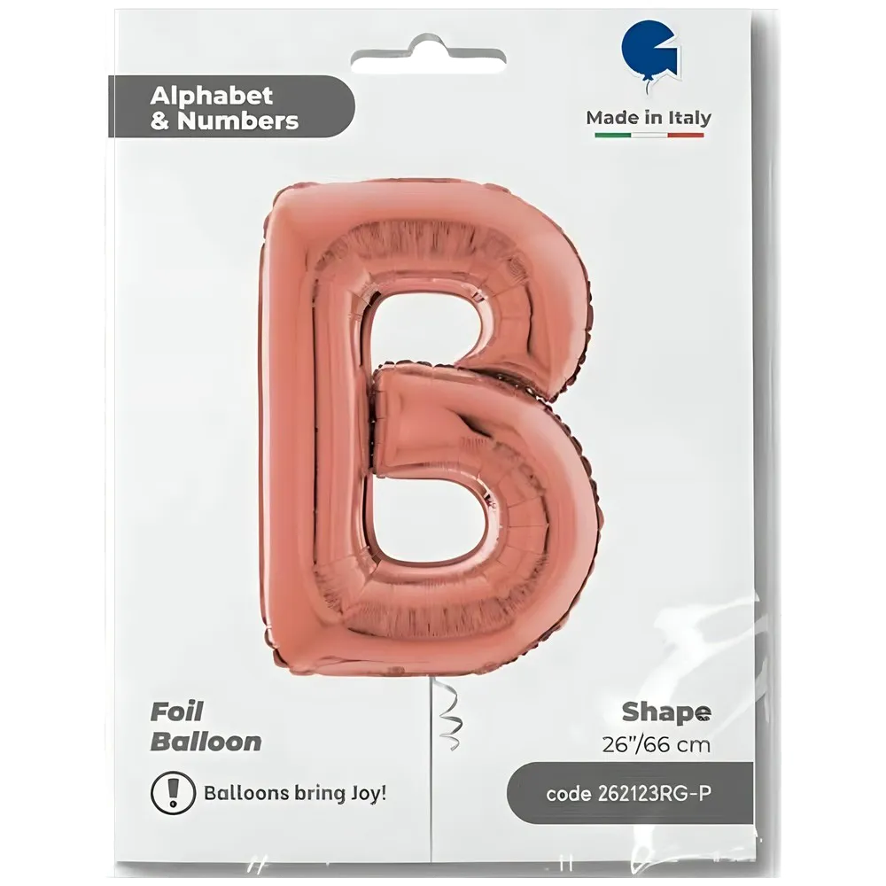Balon Folie LITERA B Rose Gold 66 cm Grabo