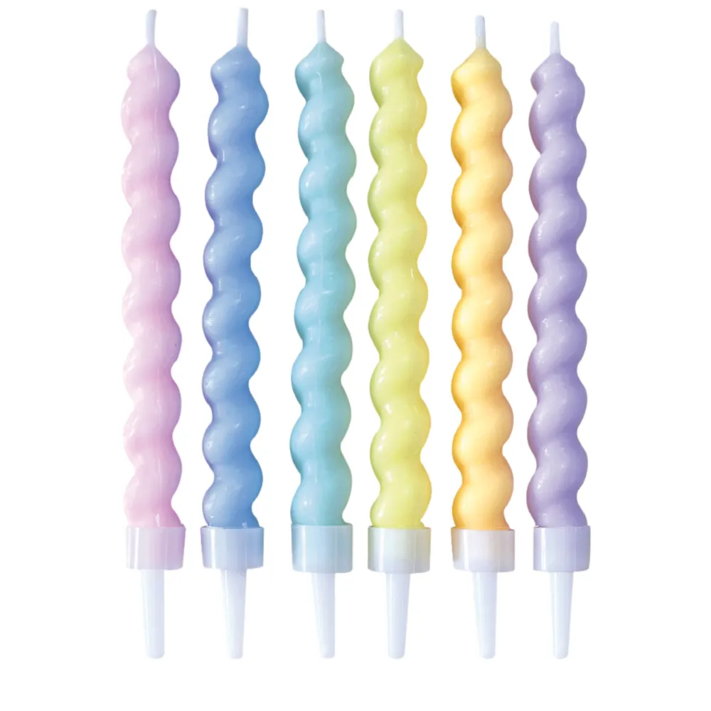 Set 6 Lumanari Twisted Multicolore