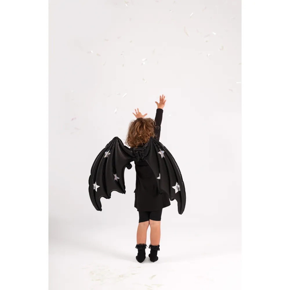 Balon folie figurina aripi negre de liliac 85x50cm