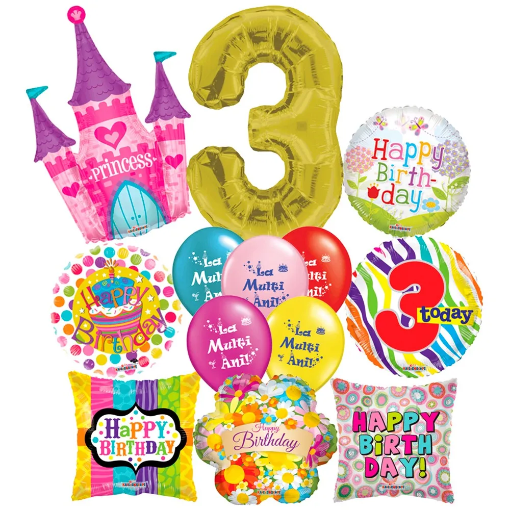 Pachet Baloane Aniversare 3 ani Fetita - 2018159