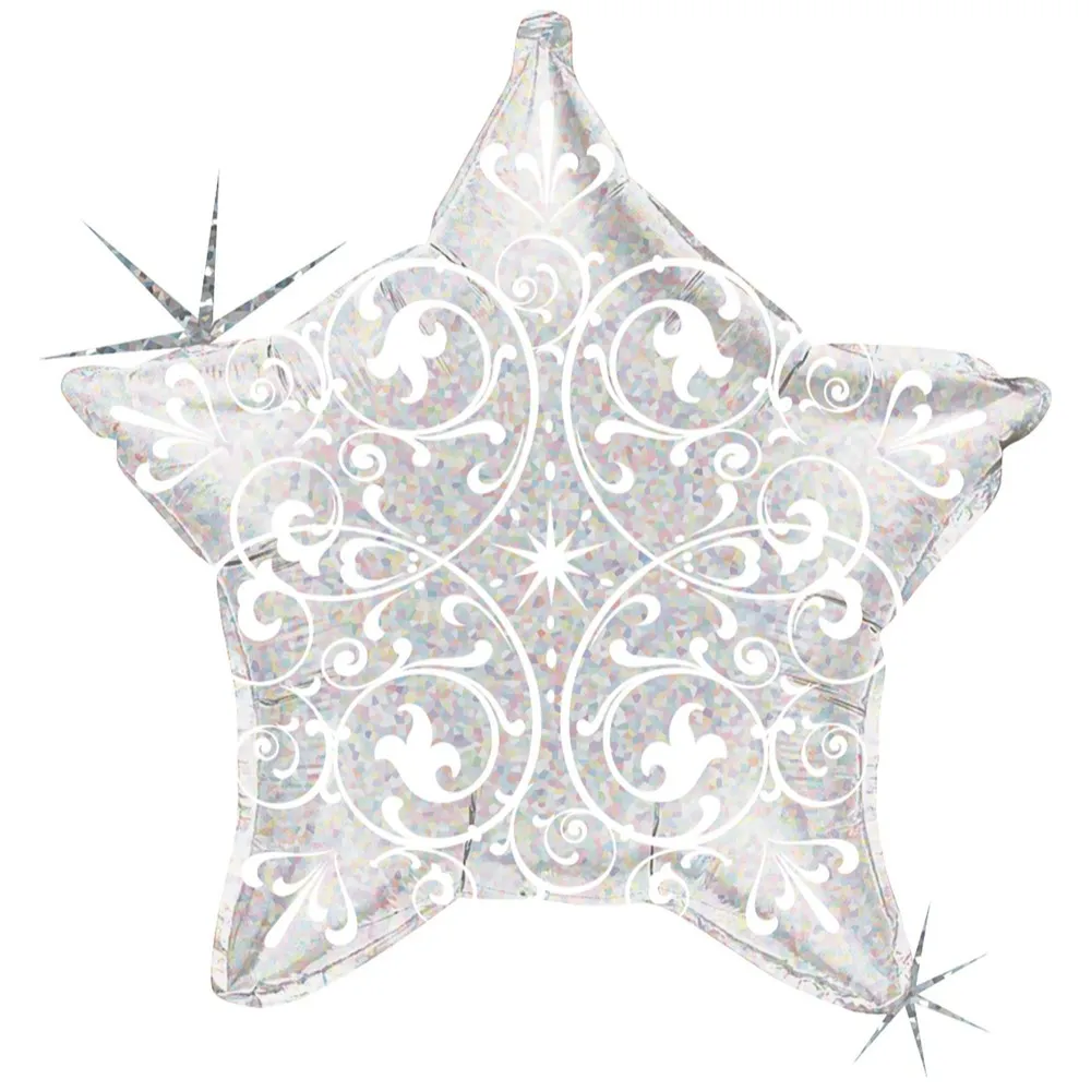 Balon Folie Stea Filigran Argintiu 53cm Grabo