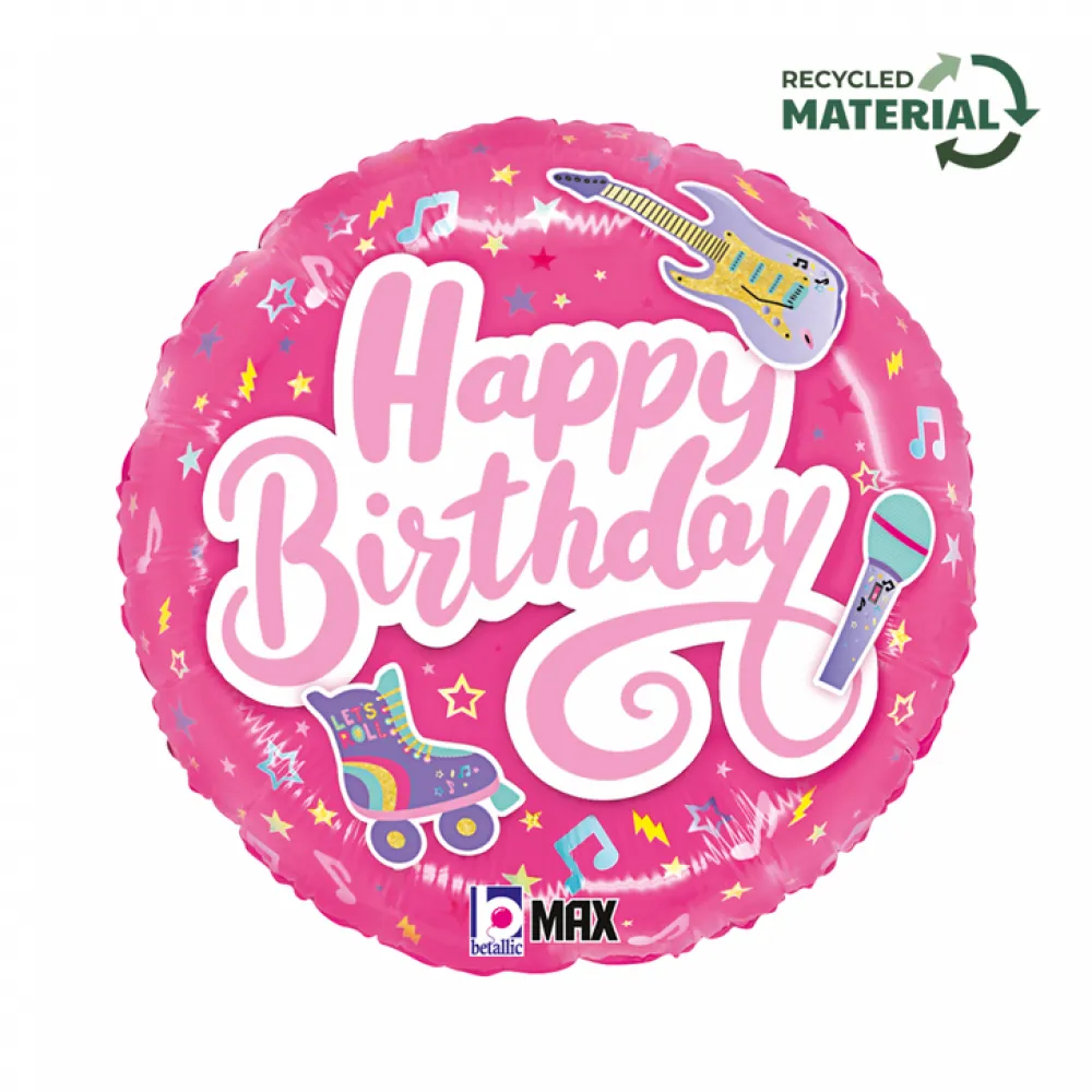 Balon Folie Rotund Happy Birthday Totally Awesome 46cm