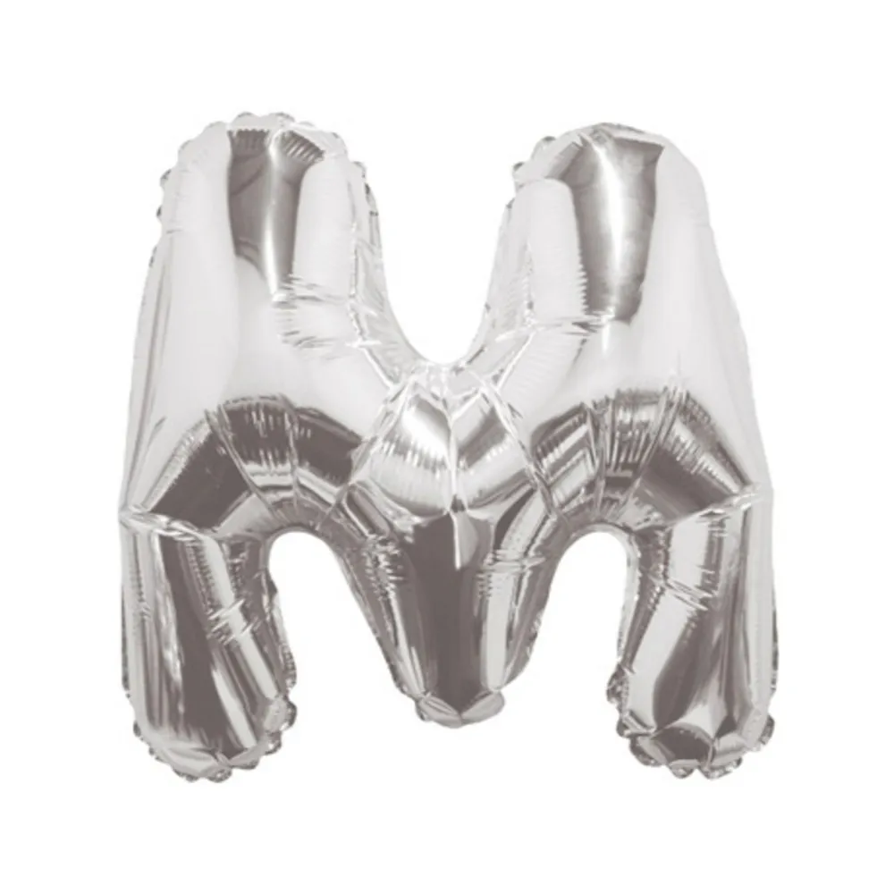 Balon folie 35cm litera M ARGINTIU 34905-14