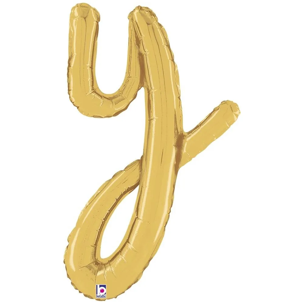 Balon Folie LITERA (AER) SCRIPT Y Auriu 61cm Grabo