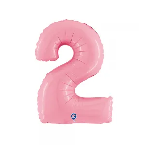 Balon Folie Cifra 2 Pastel Pink 36cm