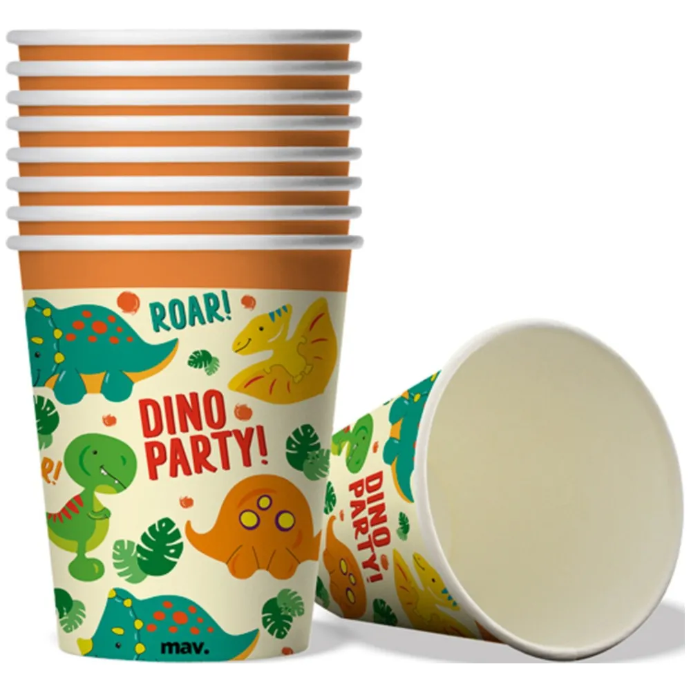 Set 8 Pahare Dinozauri 250ml Grabo
