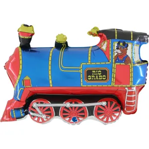 Balon Folie Figurina Tren Rio Albastru 84cm