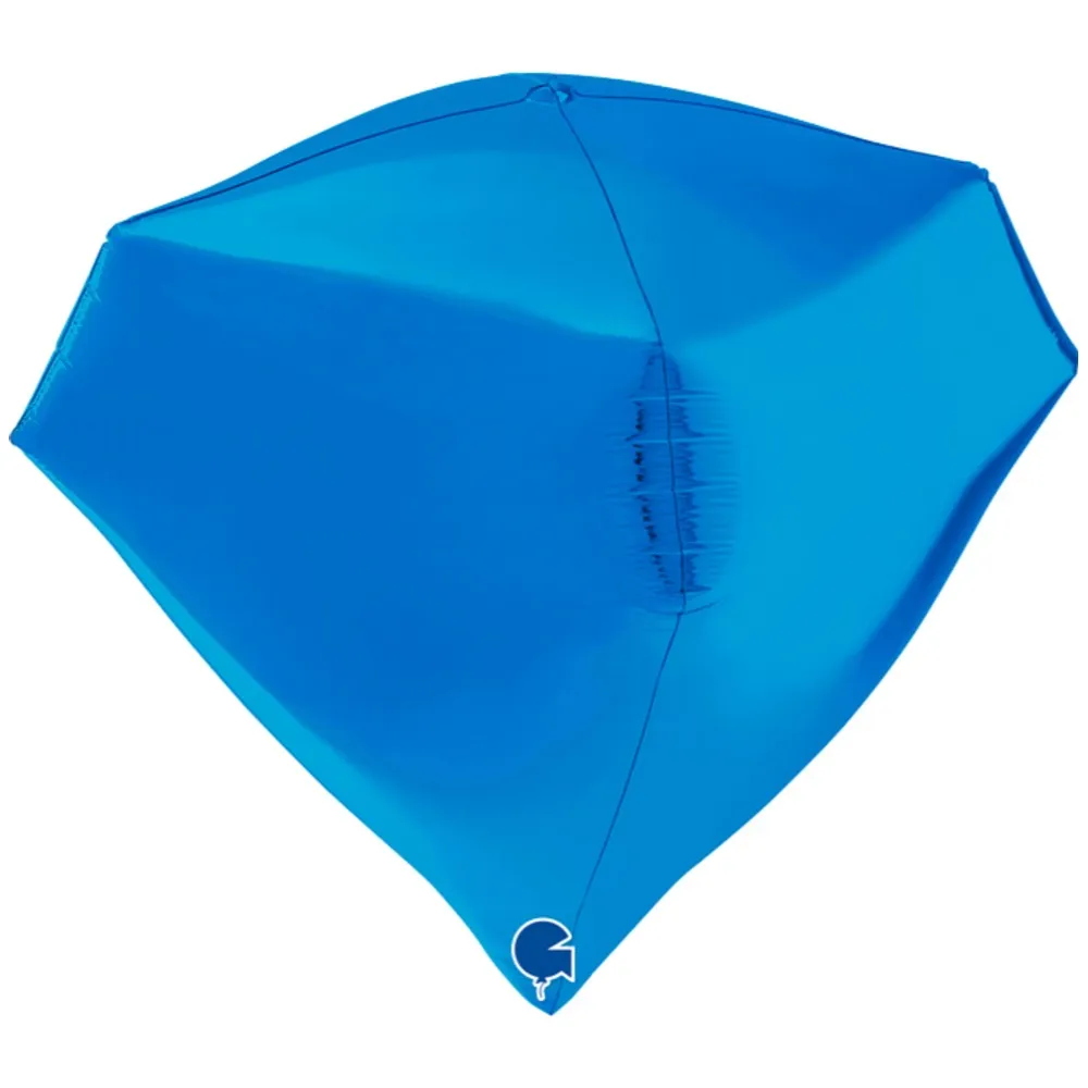 Balon Folie Diamant 4D Albastru 46 cm Grabo