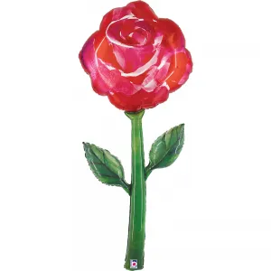Balon Folie Figurina Trandafir Rosu Cristal 163cm