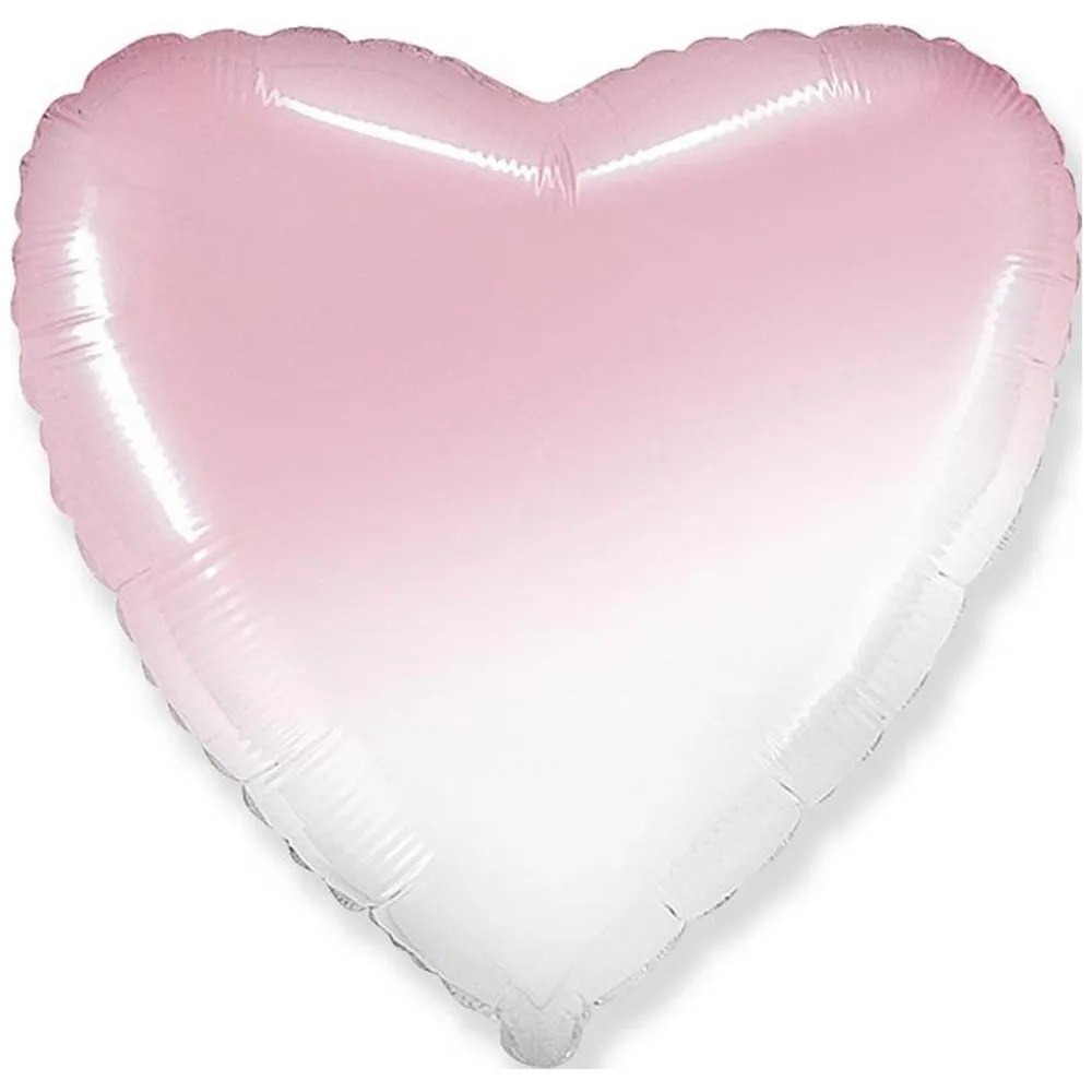 Balon Folie Jumbo Inima Ombre Alb-Roz 73cm