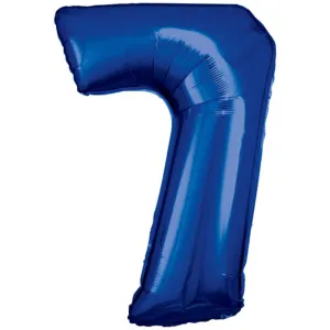 Balon Folie Cifra 7 Albastru 86cm