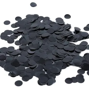 Confetti Metalic Negru 1cm Rotund 100g