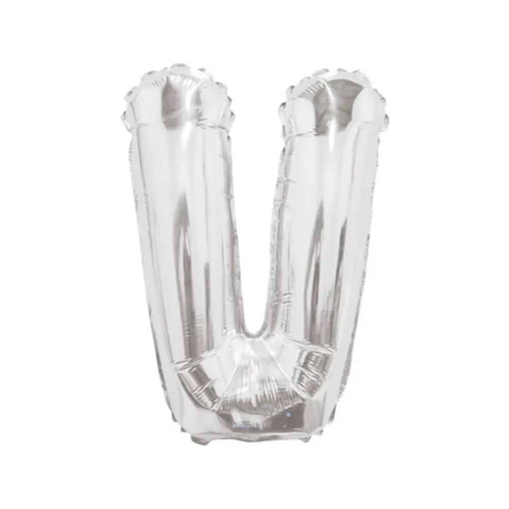 Balon folie 35cm Litera V ARGINTIU 34915-14