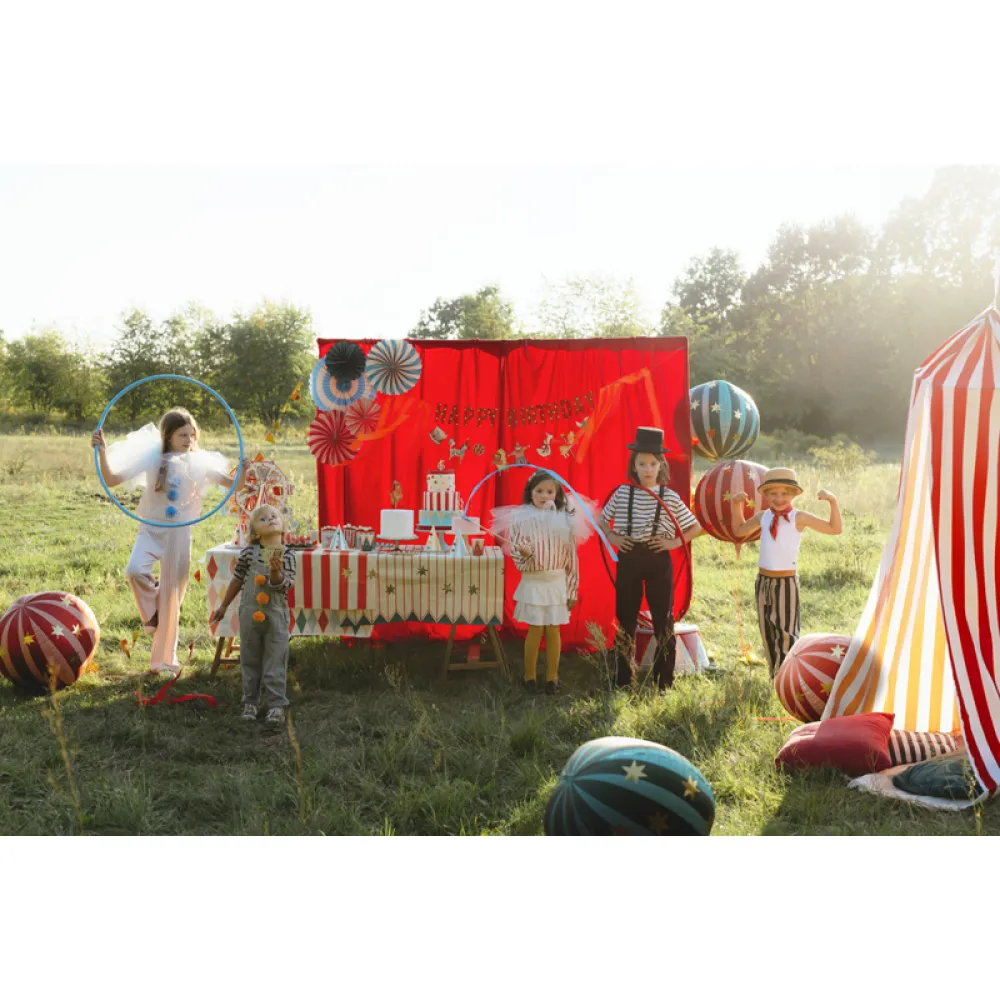 Balon folie tip minge Rosu cu stelute aurii 75cm