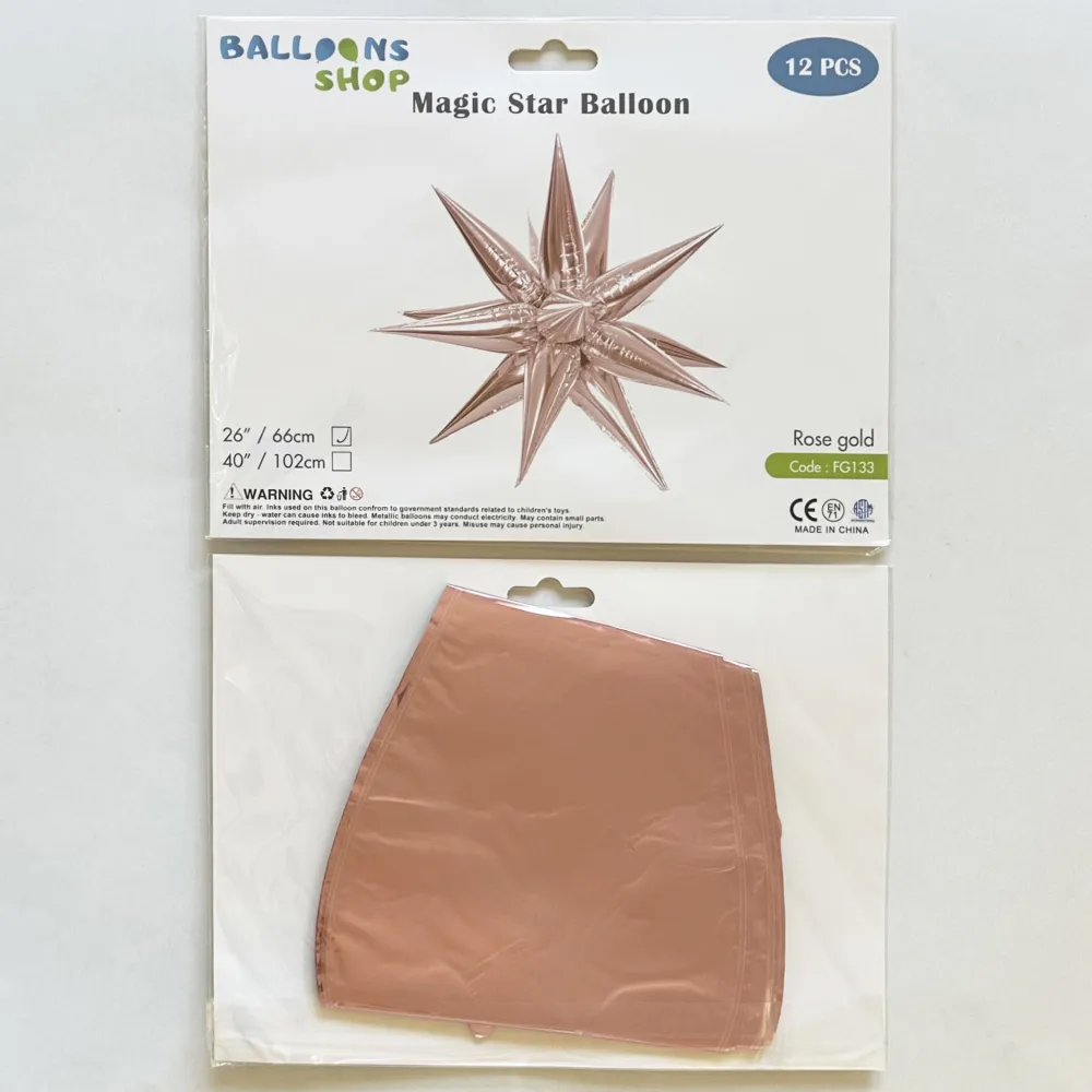 Balon Folie Stea Magica Rose Gold 66cm