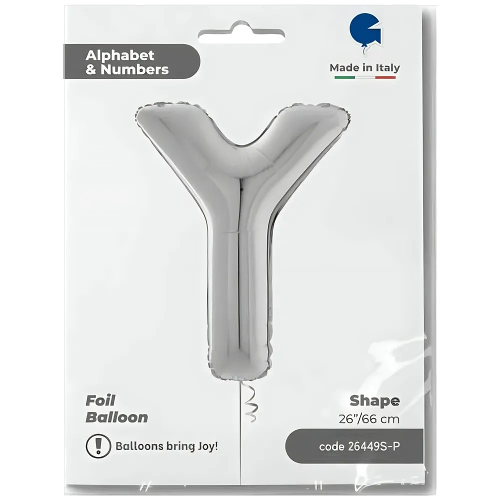 Balon Folie LITERA Y Argintiu 66 cm Grabo