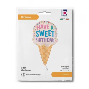 Balon Folie Figurina Inghetata Hava a Sweet Birthday 71cm