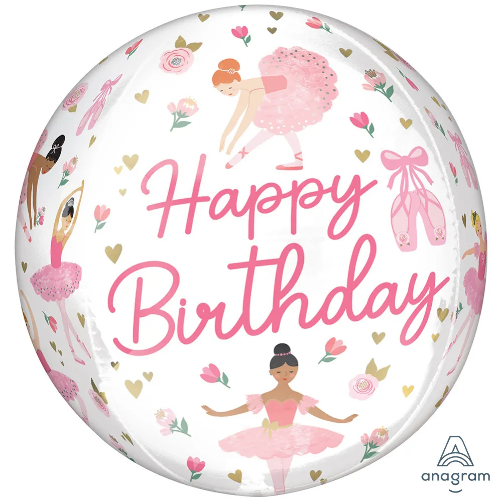 Orbz Balon Folie Happy Birthday Balerine 38x40cm ANAGRAM 4785701