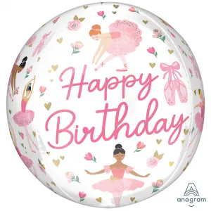 Orbz Balon Folie Happy Birthday Balerine 38x40cm ANAGRAM 4785701