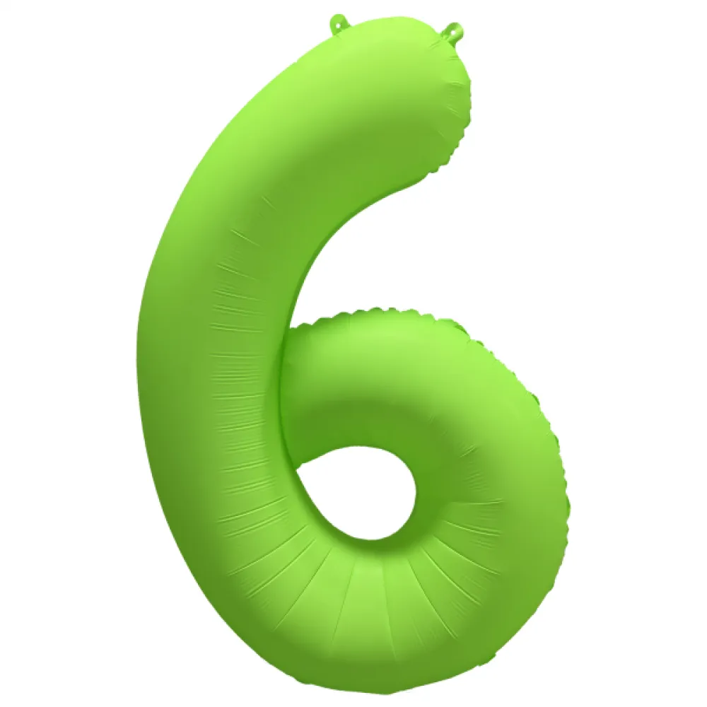 Balon Folie Cifra 6 Verde Neon 86cm R-10054-PKG