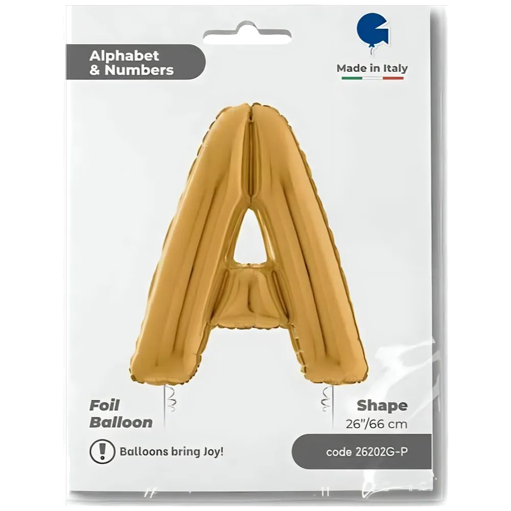 Balon Folie LITERA A Auriu 66 cm Grabo