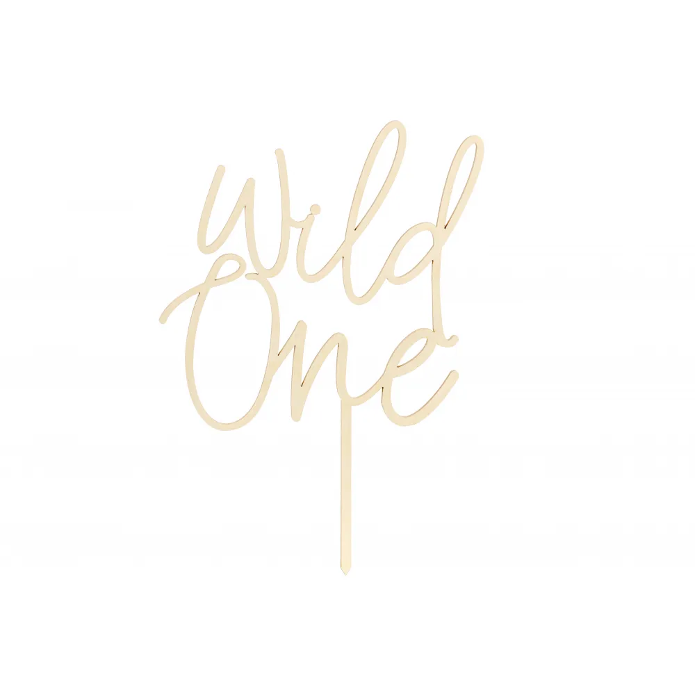 Decoratiune pentru Tort din Lemn Wild One 22cm