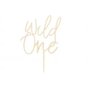 Decoratiune pentru Tort din Lemn Wild One 22cm