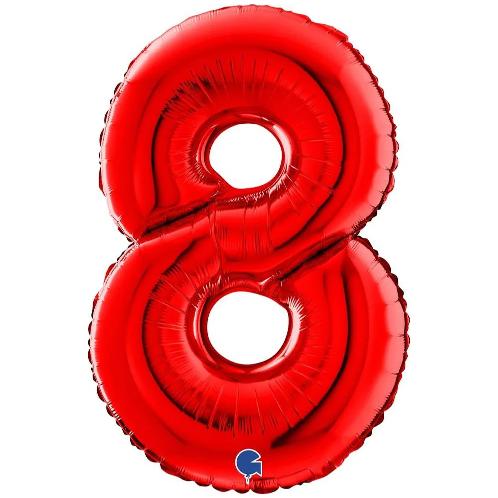 Balon Folie CIFRA 8 Rosu 66 cm Grabo