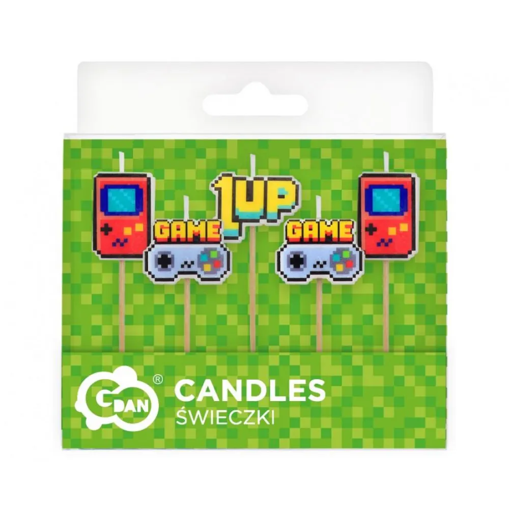 Set 5 Lumanari Tort Game On 6cm