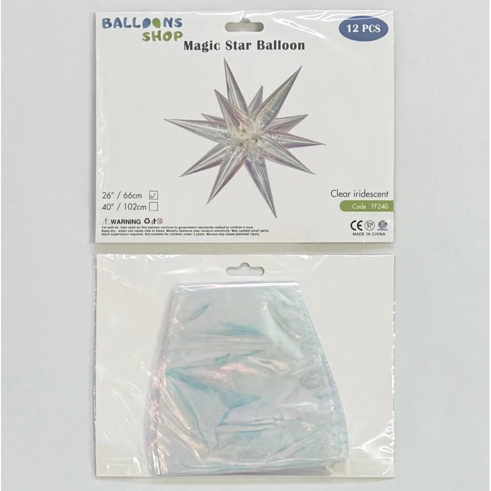 Balon Folie Stea Magica Iridiscenta 66cm