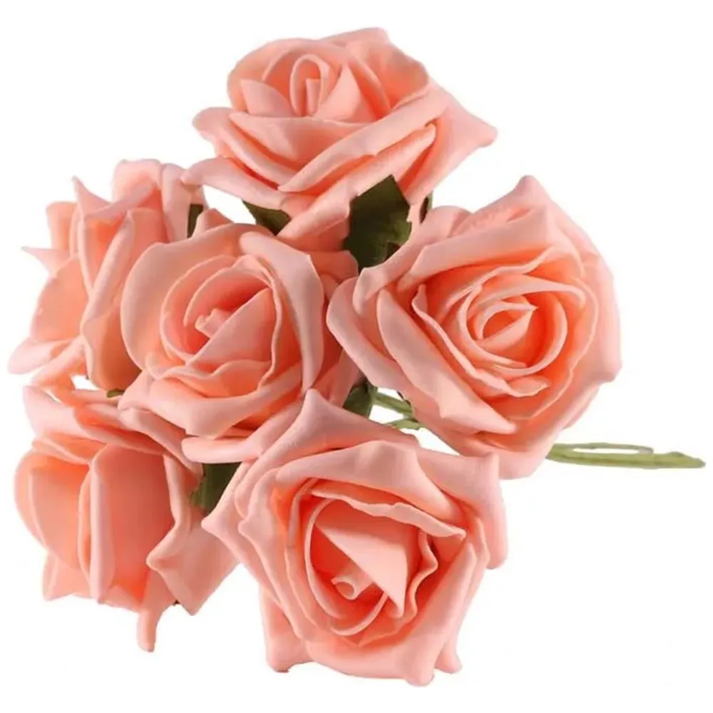 Buchet 6 Trandafiri Somon 22cm