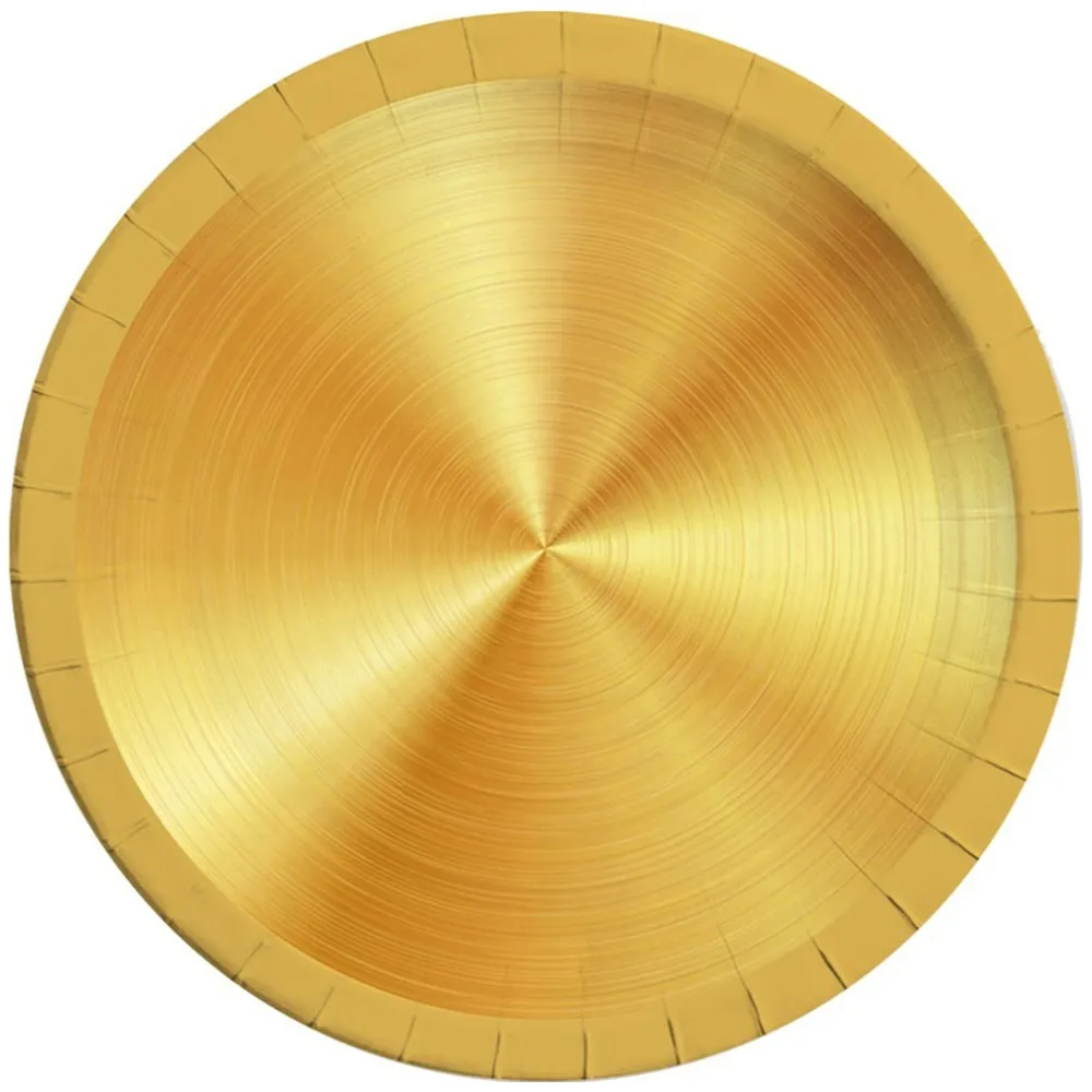 Set 8 Farfurii Petrecere 23cm Gold