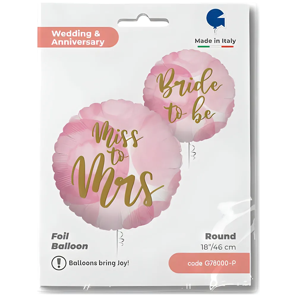 Balon Folie Bride to Be 2 fete 46cm Grabo