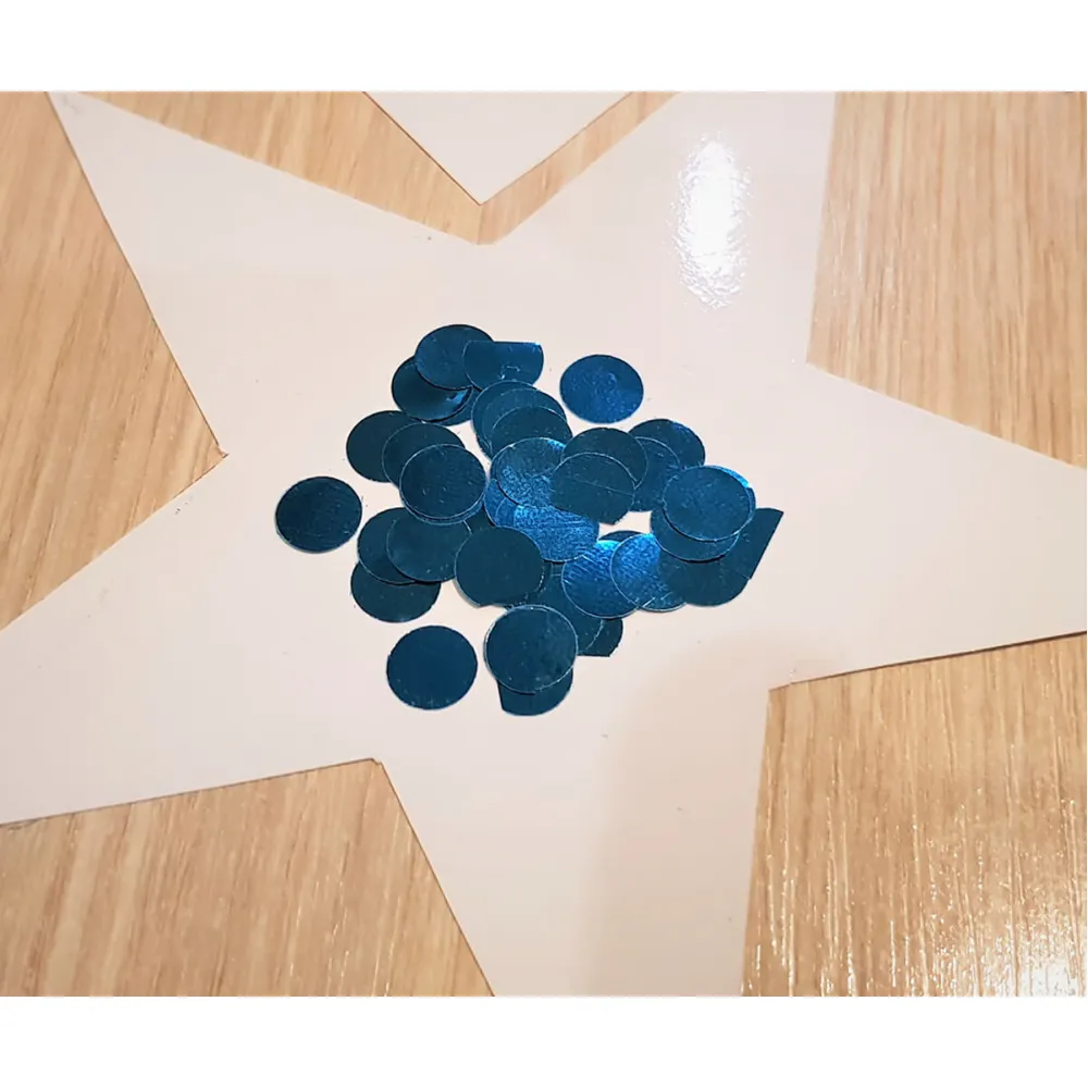 Confetti Metalic ALBASTRU 1.5cm Rotund 100g