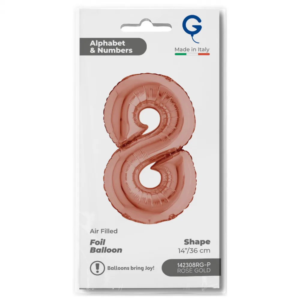 Balon Folie Cifra 8 Rose Gold 36cm