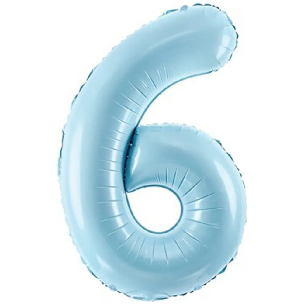 Balon folie cifra 6 Bleu 86 cm