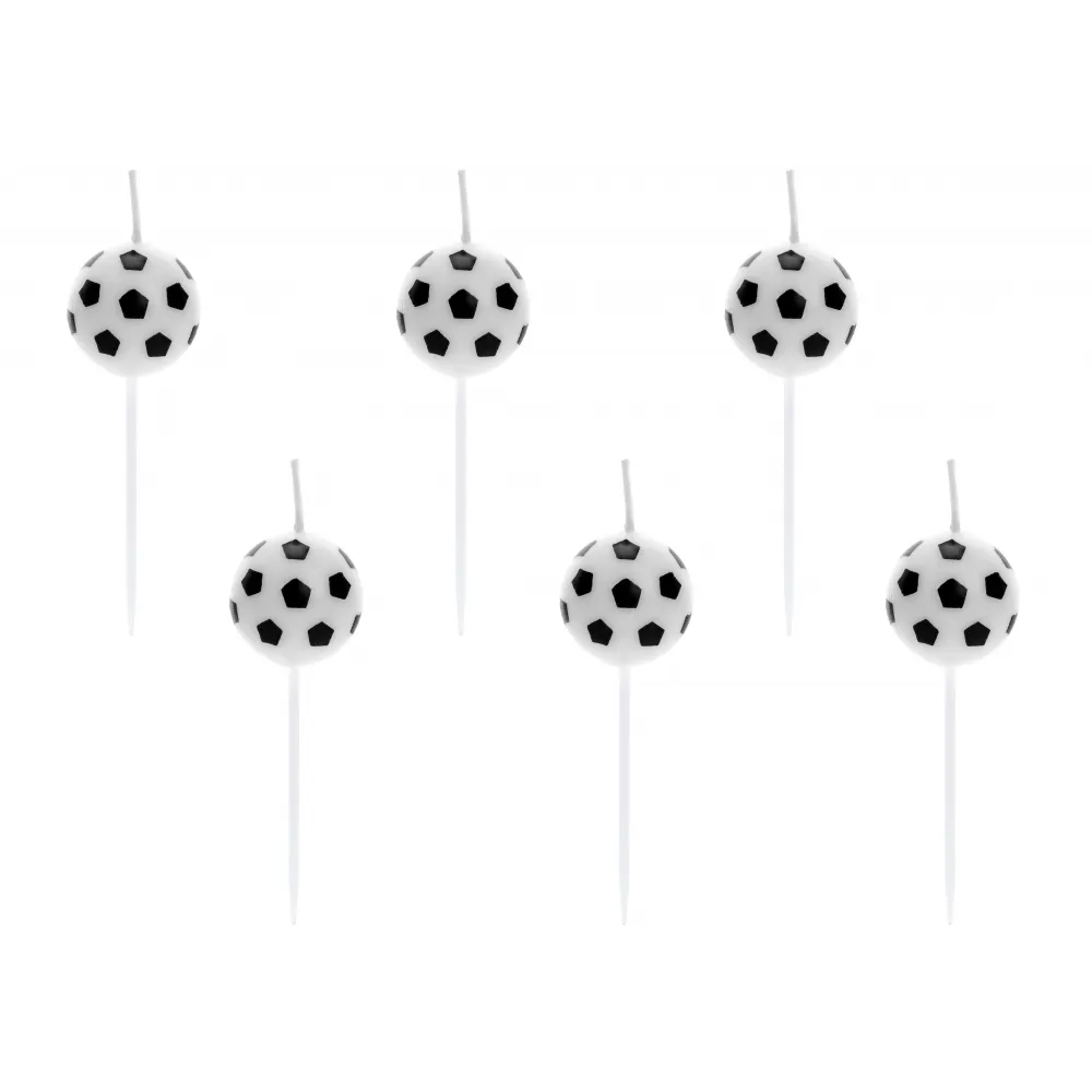 Set 6 Lumanari Fotbal 2.5cm
