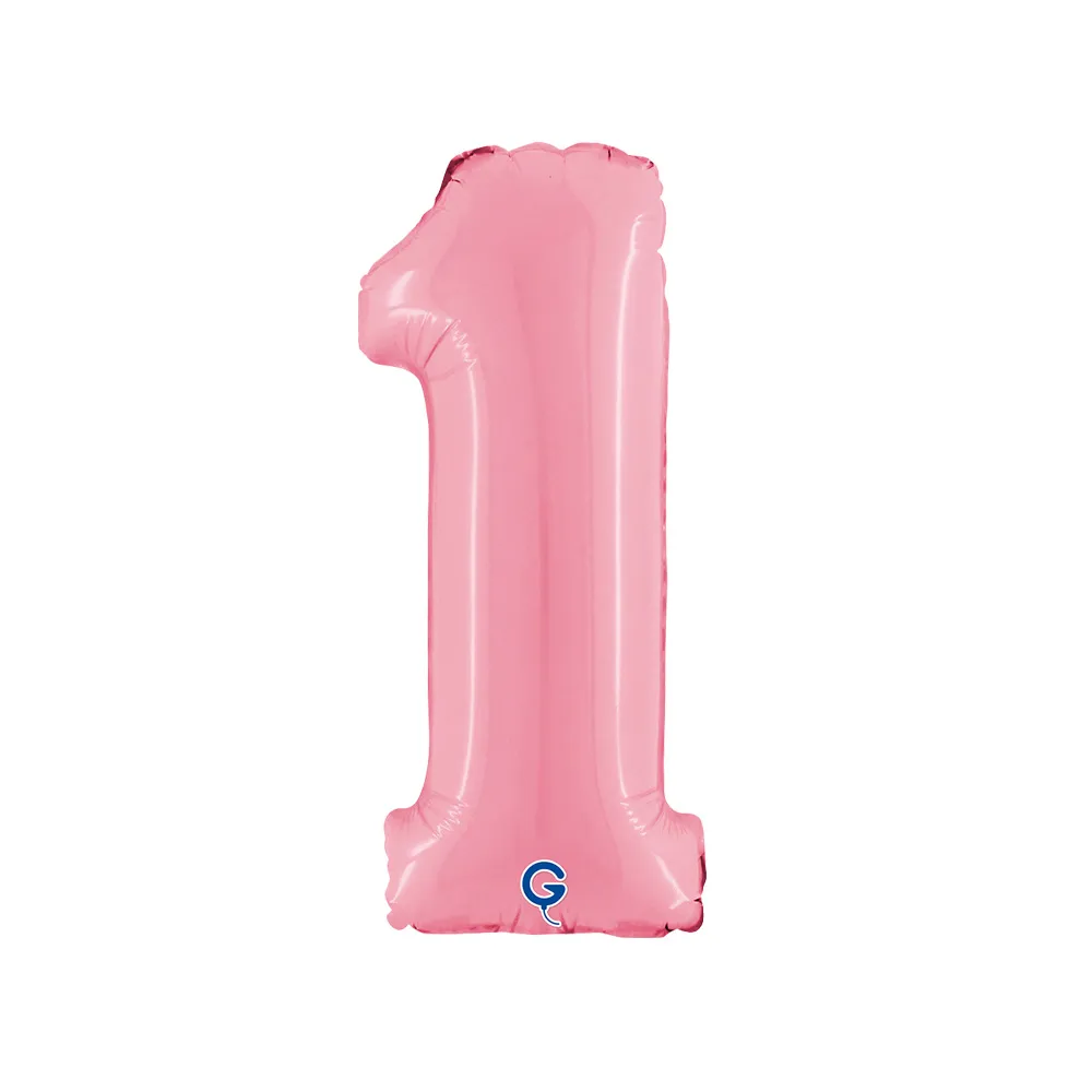 Balon Folie Cifra 1 Pastel Pink 36cm