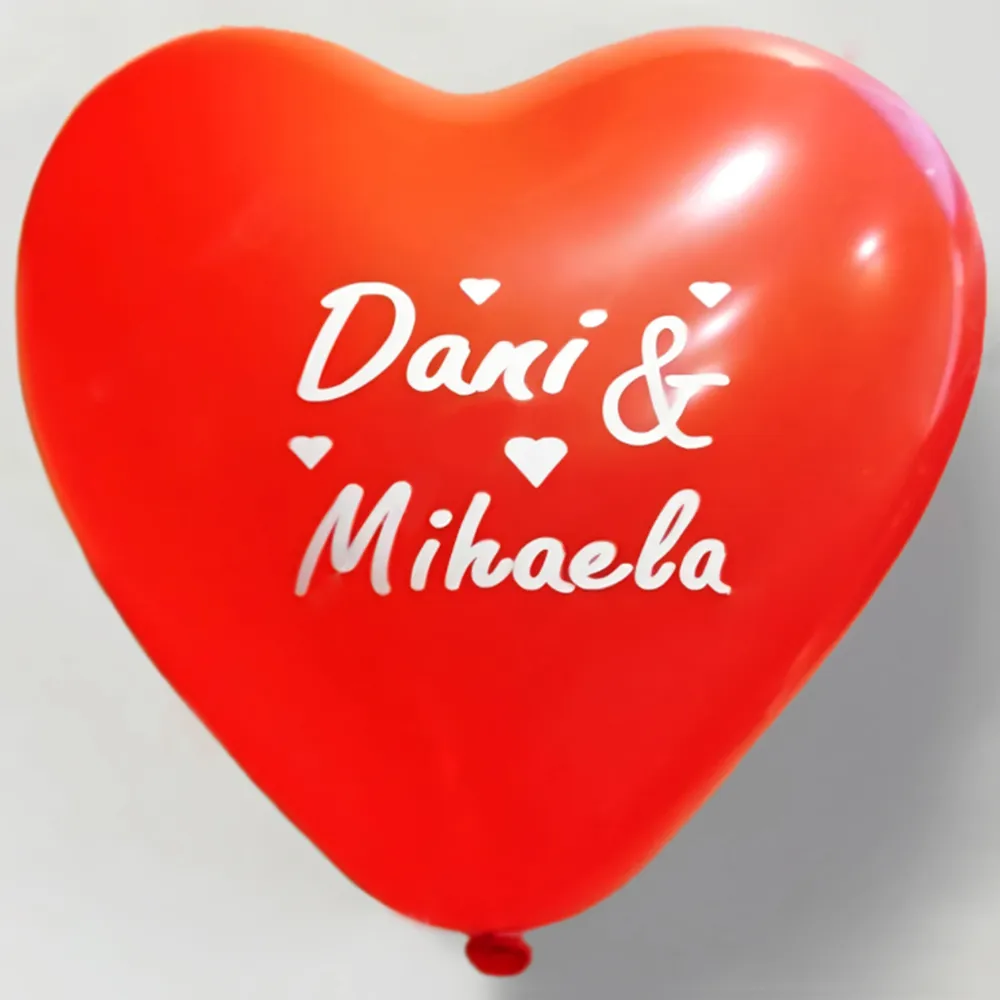 Inimi 30cm - Baloane latex personalizate cu logo 1 culoare