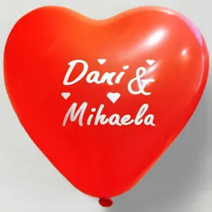 Inimi 30cm - Baloane latex personalizate cu logo 1 culoare