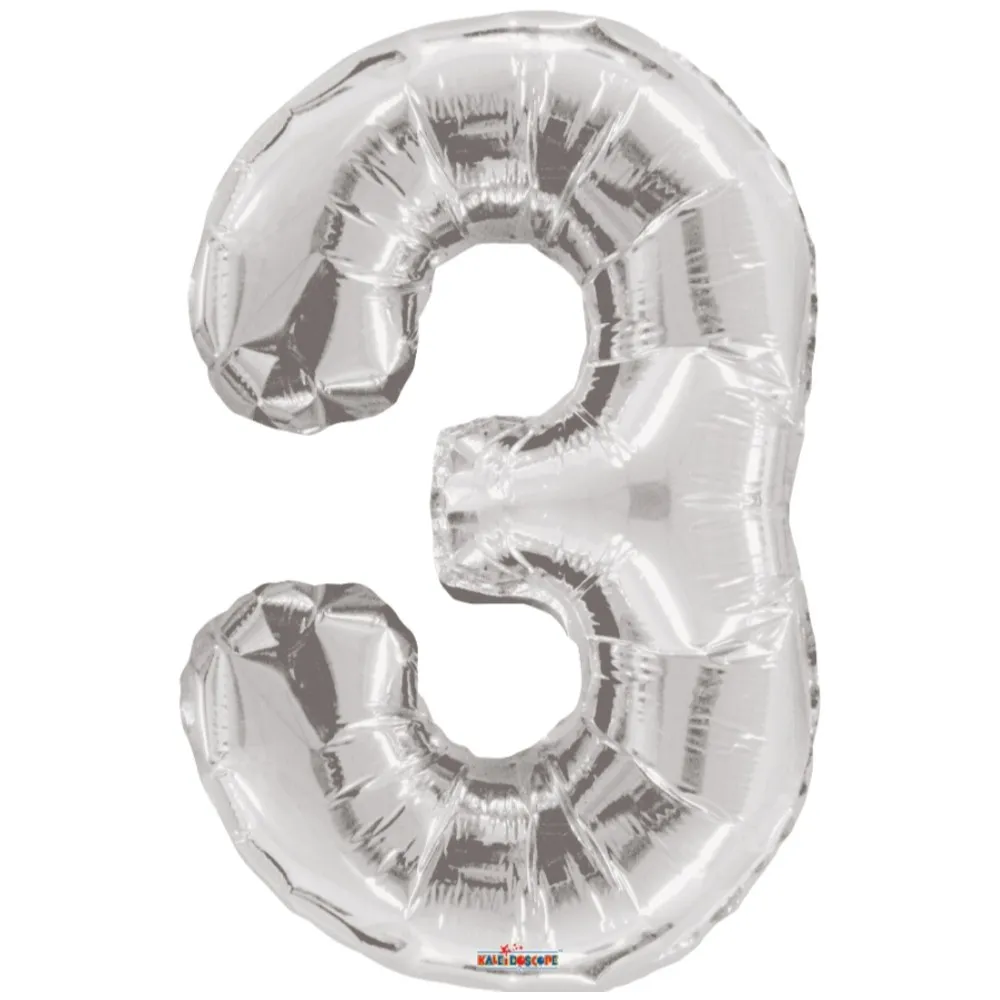 Balon folie cifra 3 argintiu 19645-34