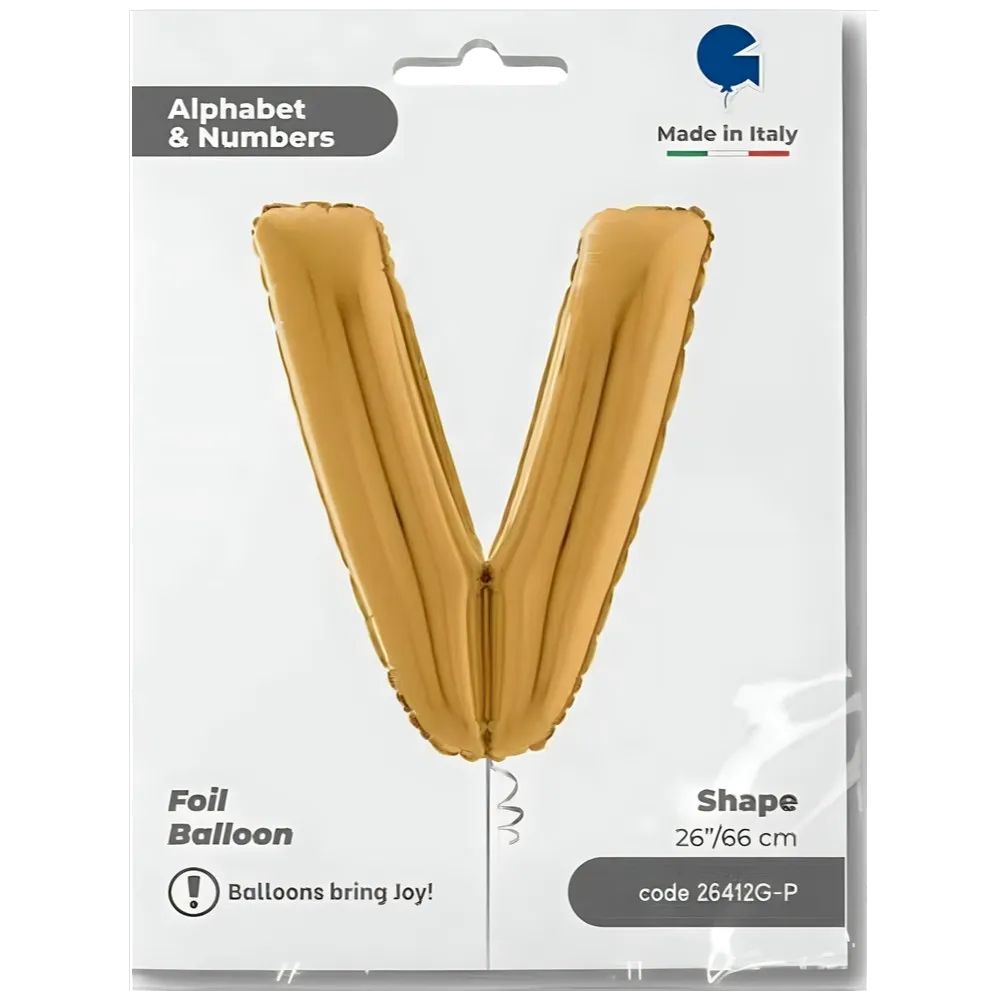 Balon Folie LITERA V Auriu 66 cm Grabo