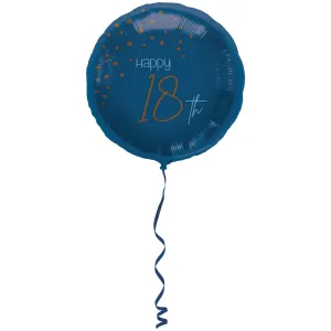 Balon Folie Rotund Happy 18th Elegant Navy 45cm