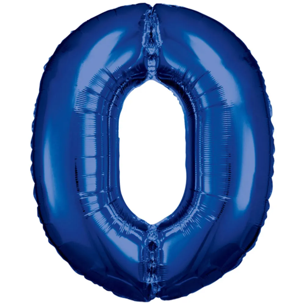 Balon Folie Cifra 0 Albastru 86cm