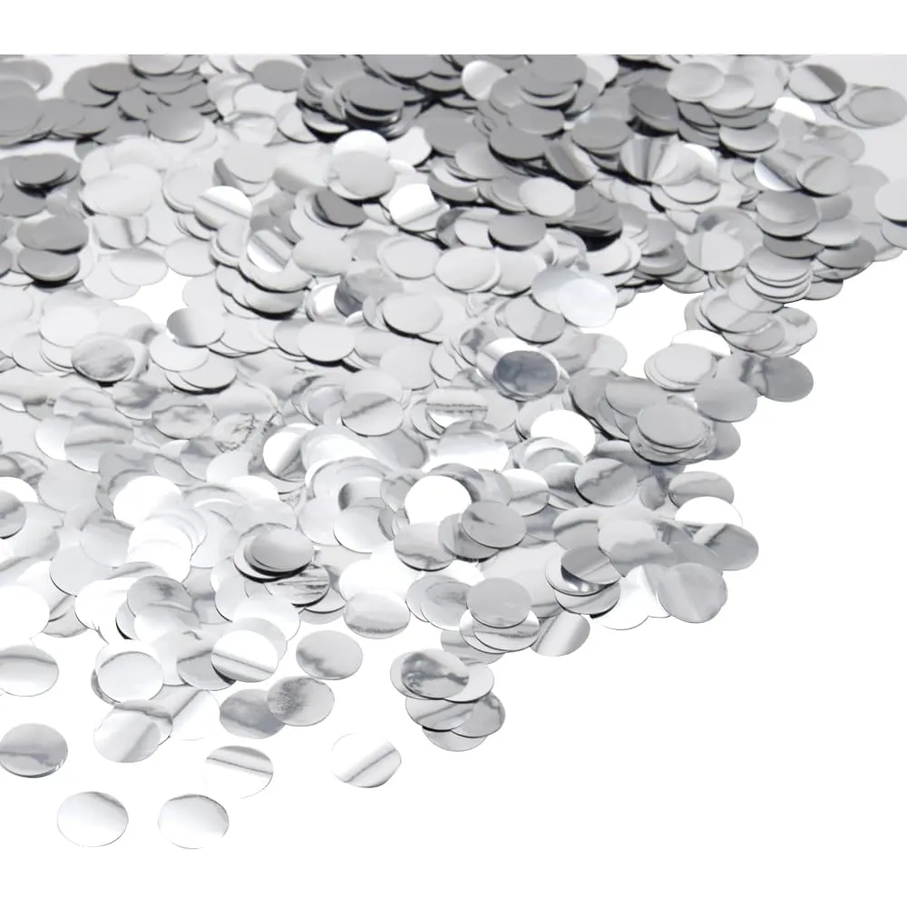 Confetti Metalic Argintiu 1cm Rotund 100g
