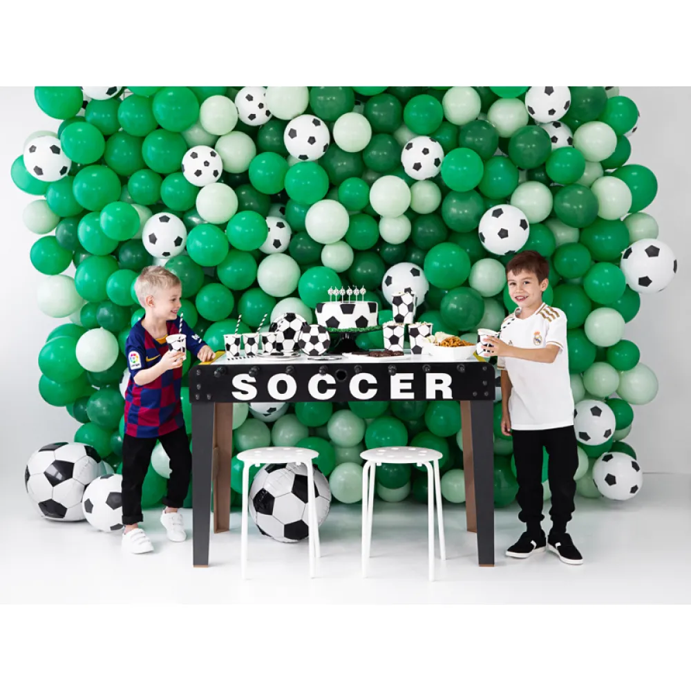 Set 10 Baloane Latex cu print Jucator Fotbal alb 30 cm